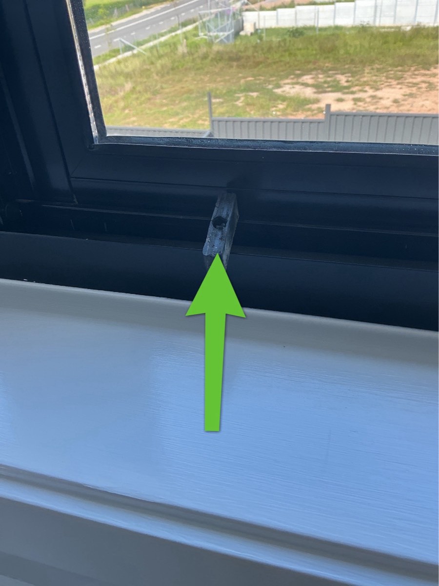 Opening restriction required to a first floor window, recorded during a handover inspection in Leppington